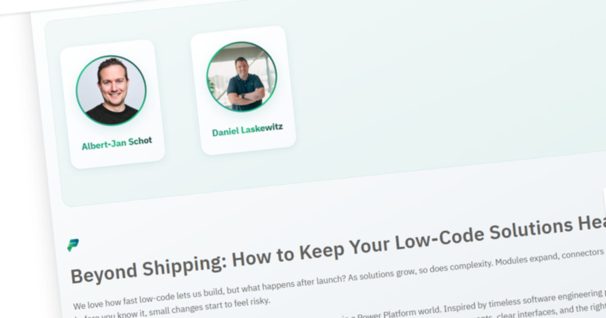 Beyond Shipping How to Keep Your Low-Code Solutions Healthy