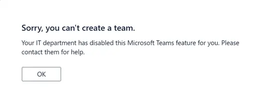 Group &amp; Plan creation disabled in Teams