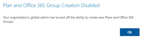 Group & Plan creation disabled in Planner