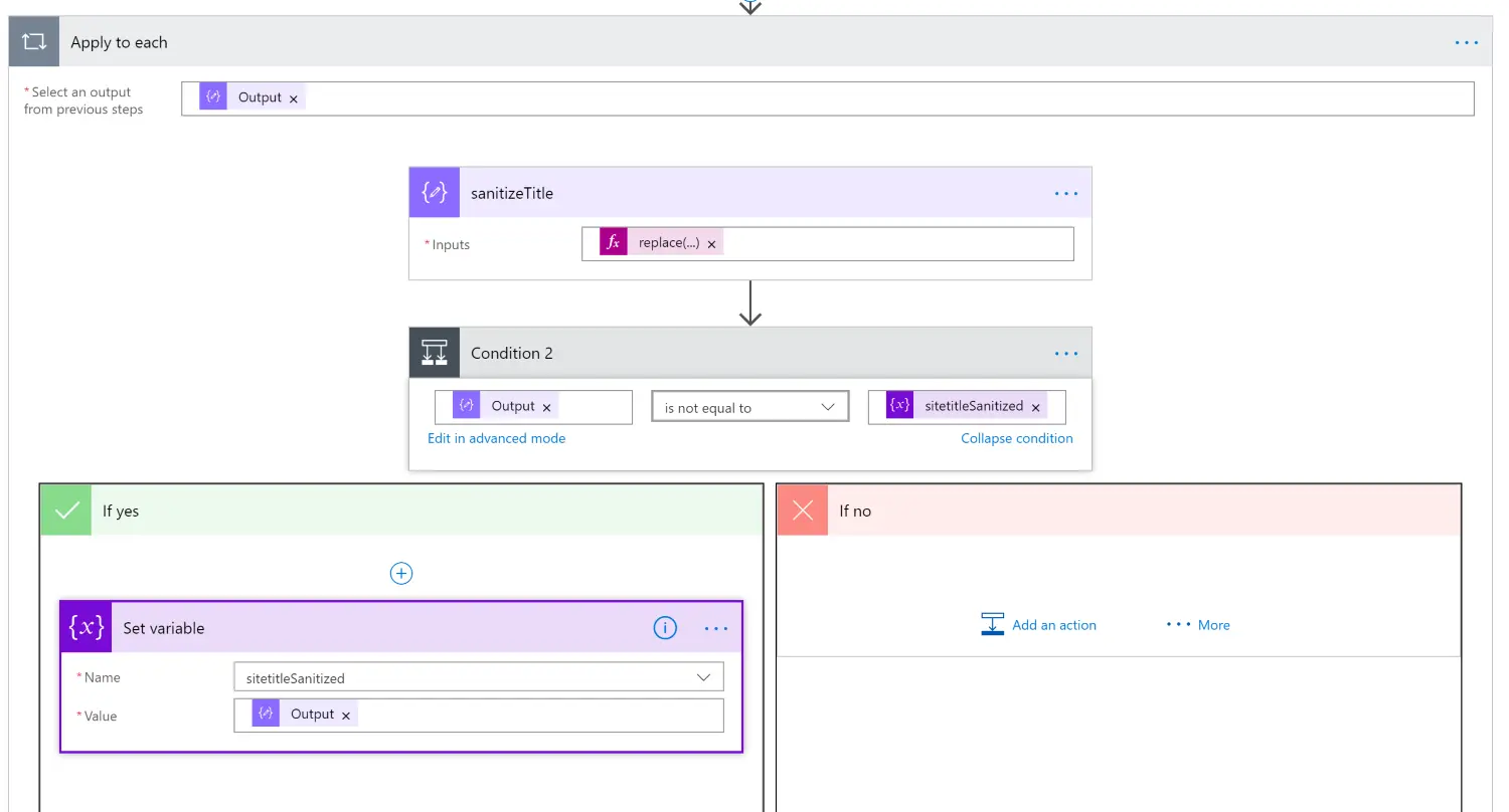 Flow step 3: Sanitizing input by replacing values