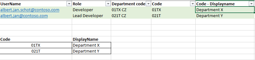 Excel VLookup option