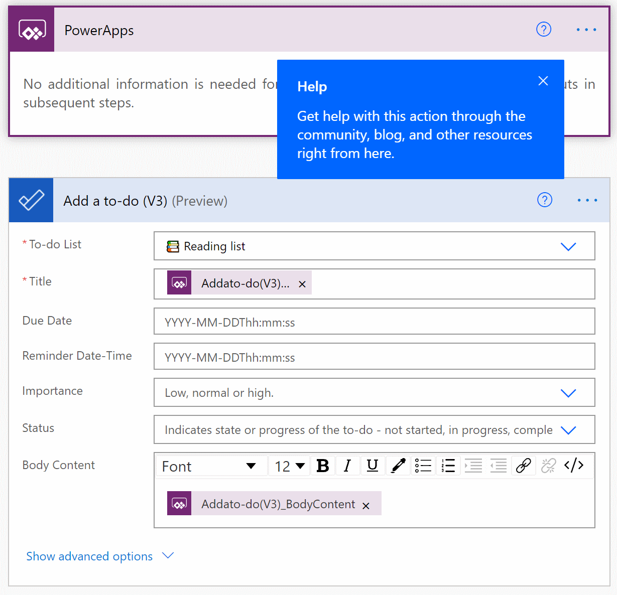 Flow to create ToDo