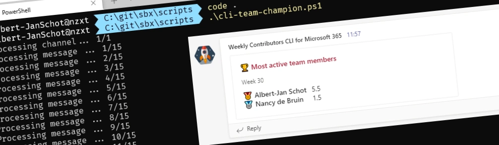 Recognize active team members with the CLI for Microsoft 365 header image