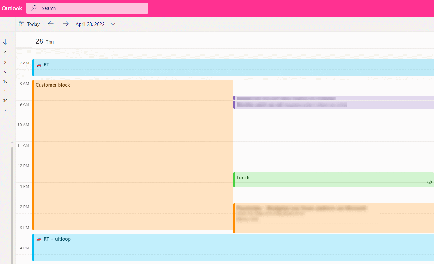 Calendar view