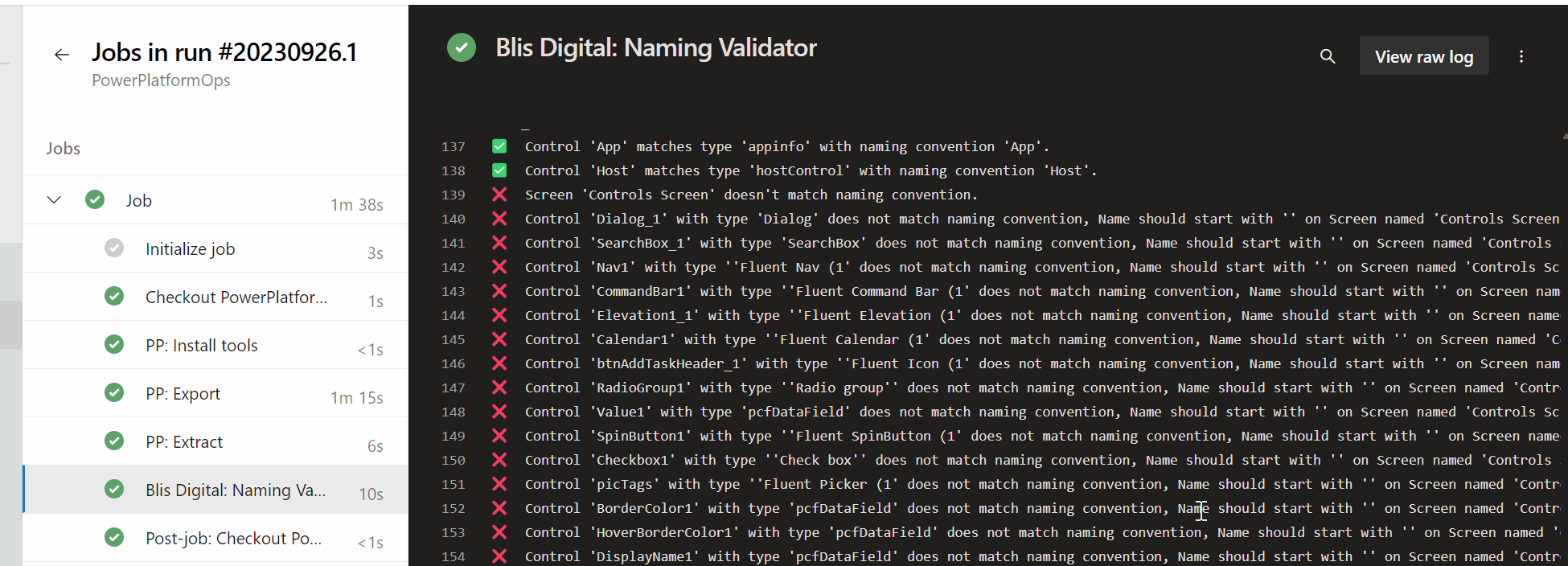 Azure DevOps pipeline detailed result